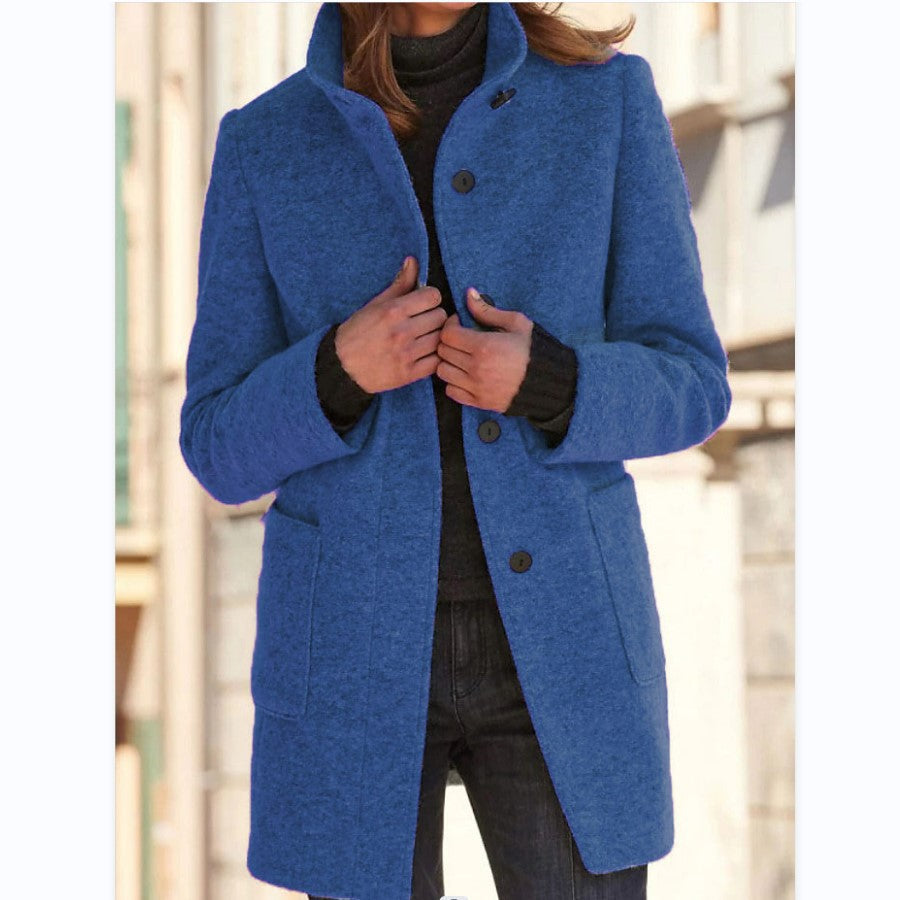 Elegant lang frakke med knapper