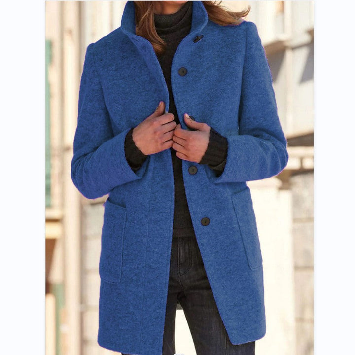 Elegant lang frakke med knapper