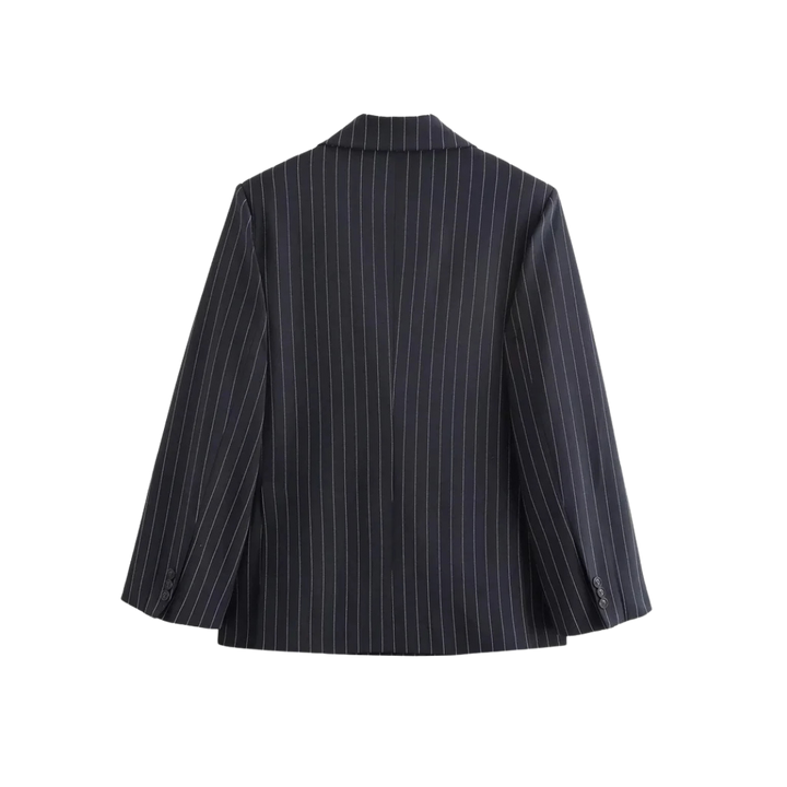 Klassisk Stribet Dobbeltradet Blazer