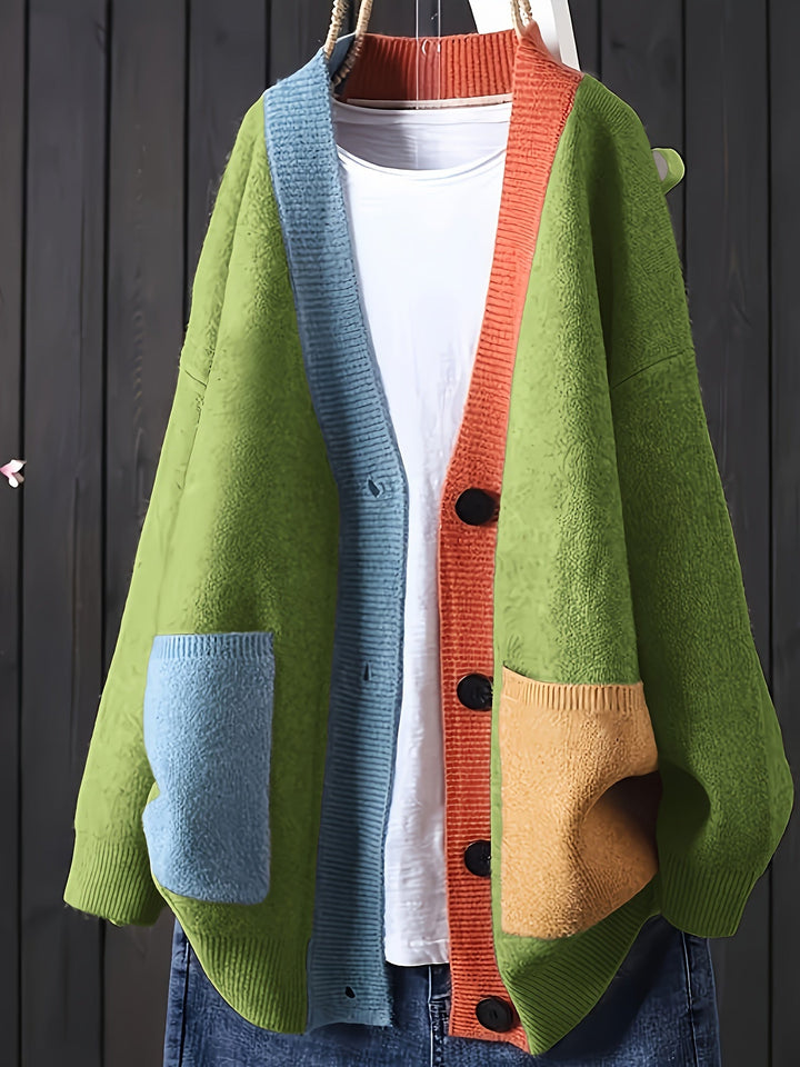 Afslappet Farverig Cardigan