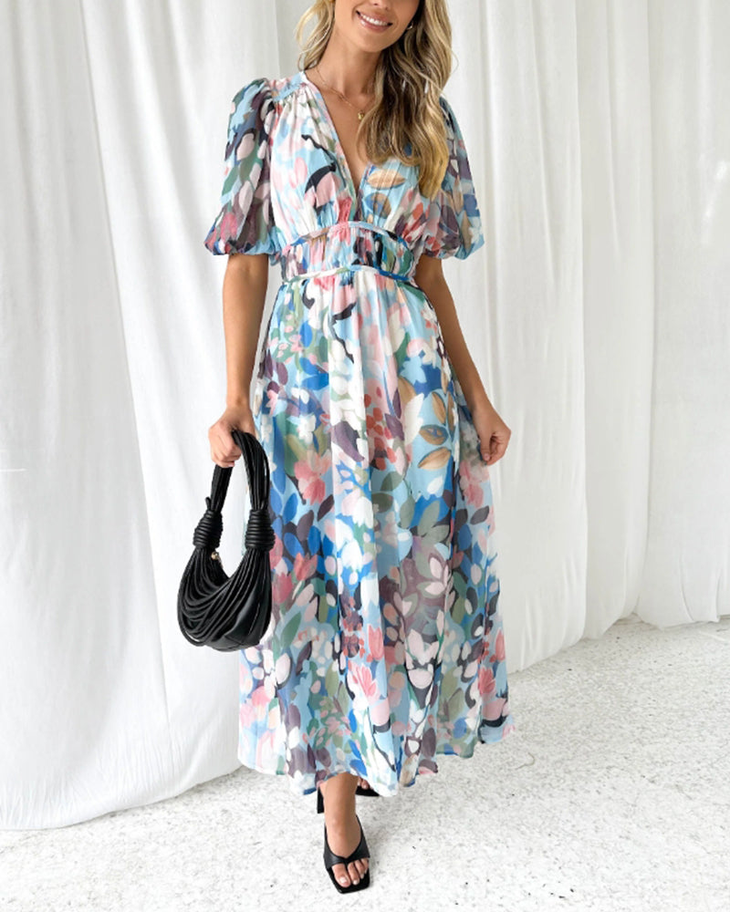 Elegant kjole med blomster