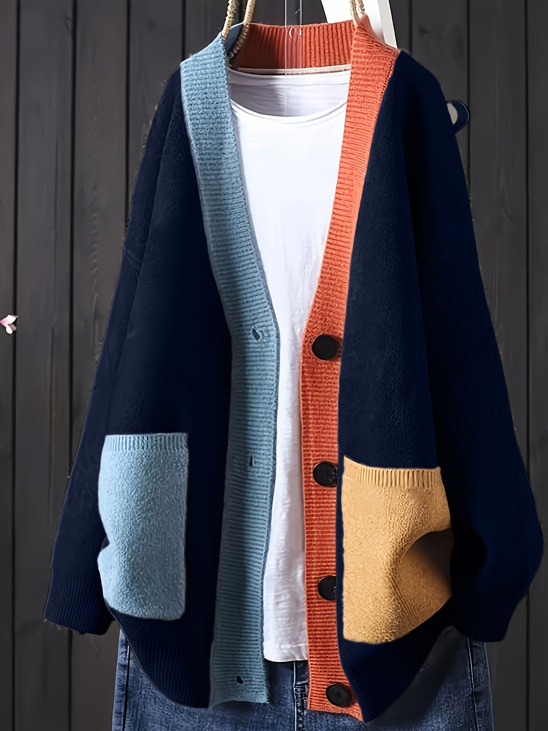 Afslappet Farverig Cardigan