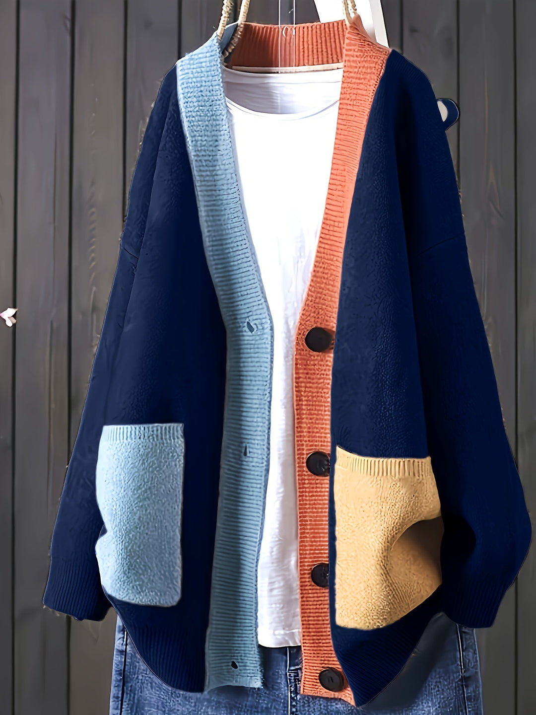 Afslappet Farverig Cardigan