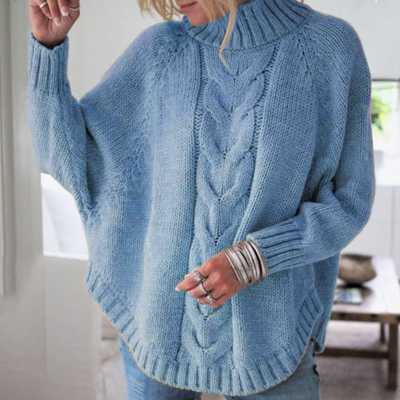 Elegant poncho-inspireret trøje