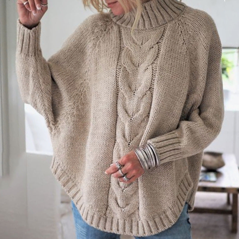 Elegant poncho-inspireret trøje