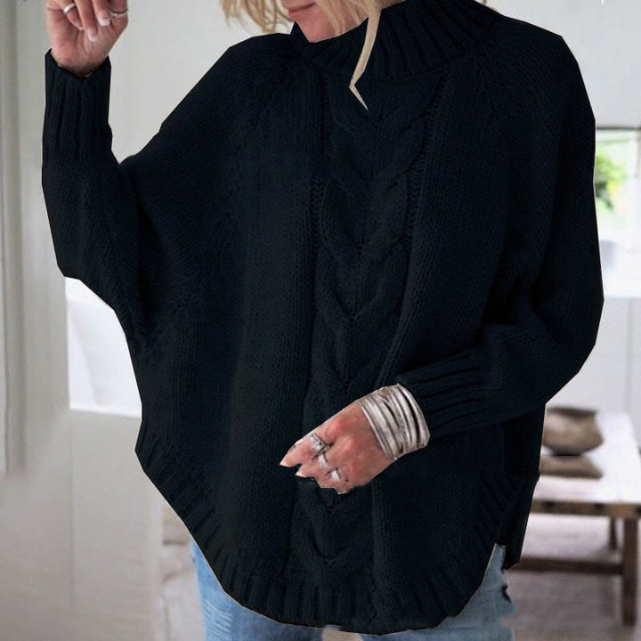 Elegant poncho-inspireret trøje