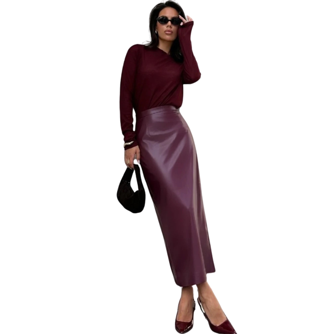 Midi Skirt i Luksus Vinyl