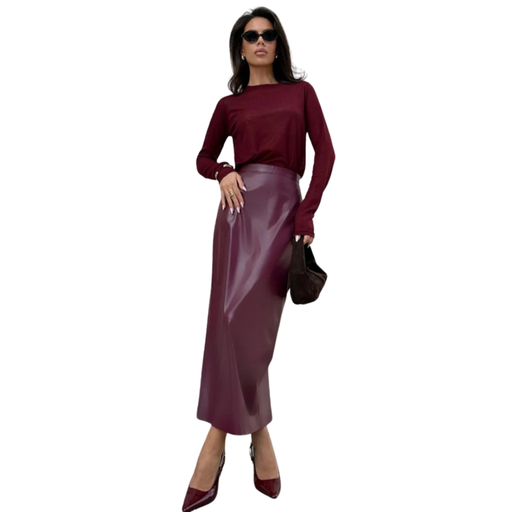 Midi Skirt i Luksus Vinyl