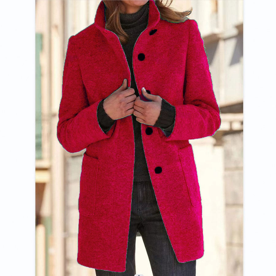 Elegant lang frakke med knapper