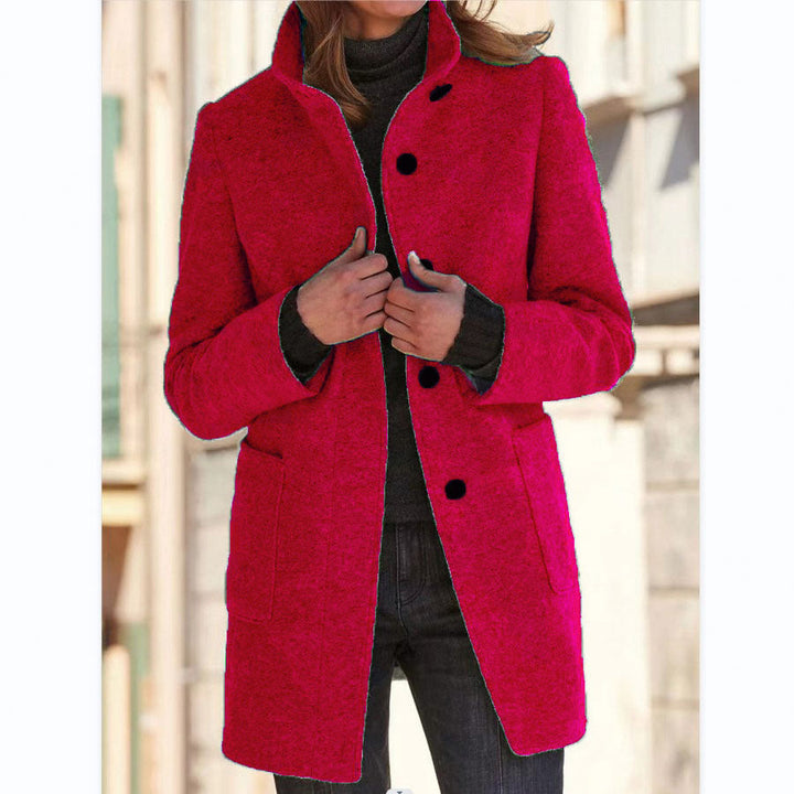 Elegant lang frakke med knapper