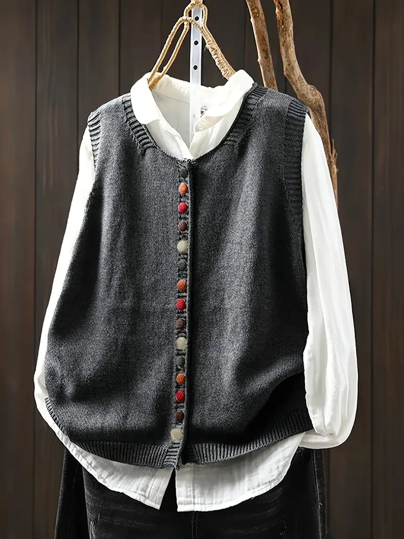 Ærmeløs Strikket Vest