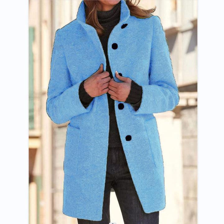 Elegant lang frakke med knapper