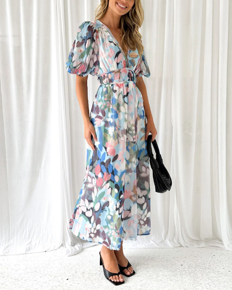 Elegant kjole med blomster