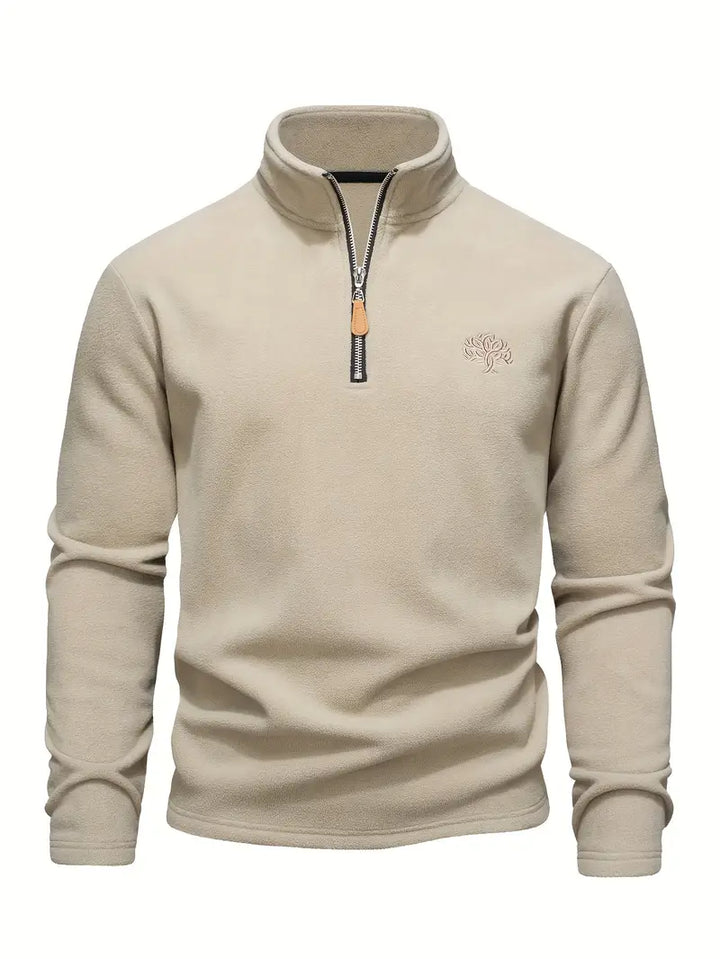 Henrik - Langærmet Sweatshirt med Halv Lynlås