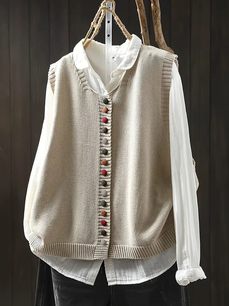 Ærmeløs Strikket Vest