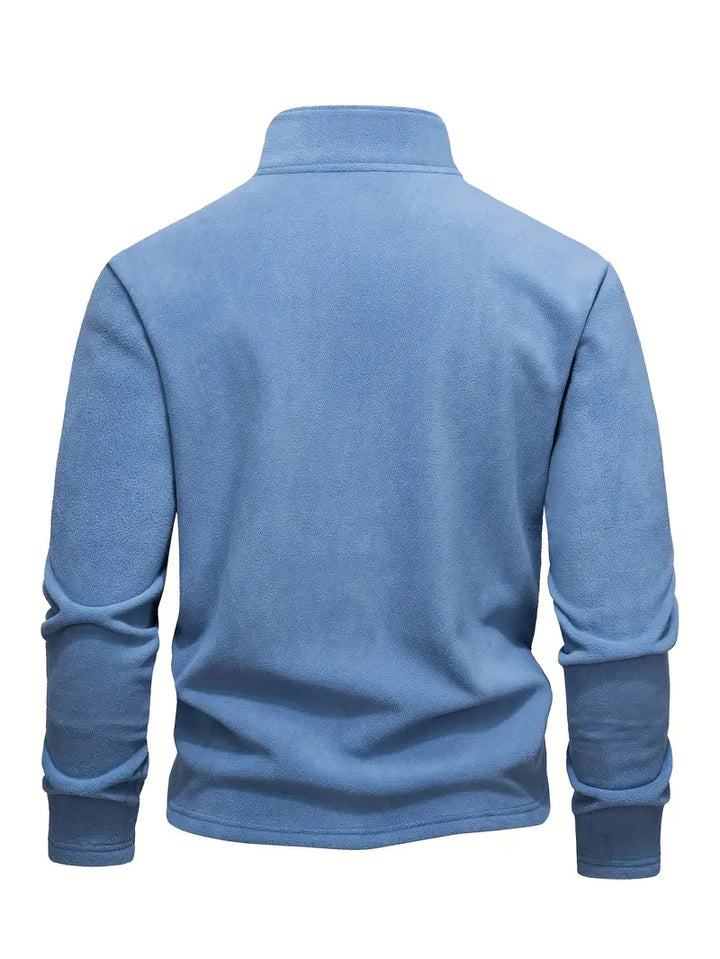 Henrik - Langærmet Sweatshirt med Halv Lynlås