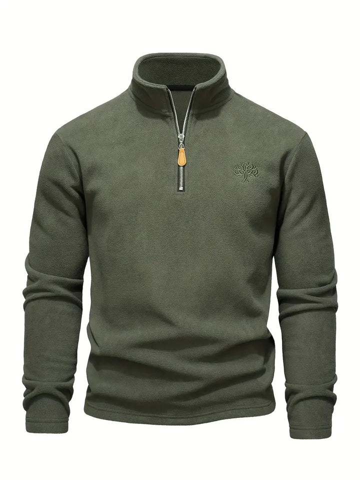 Henrik - Langærmet Sweatshirt med Halv Lynlås