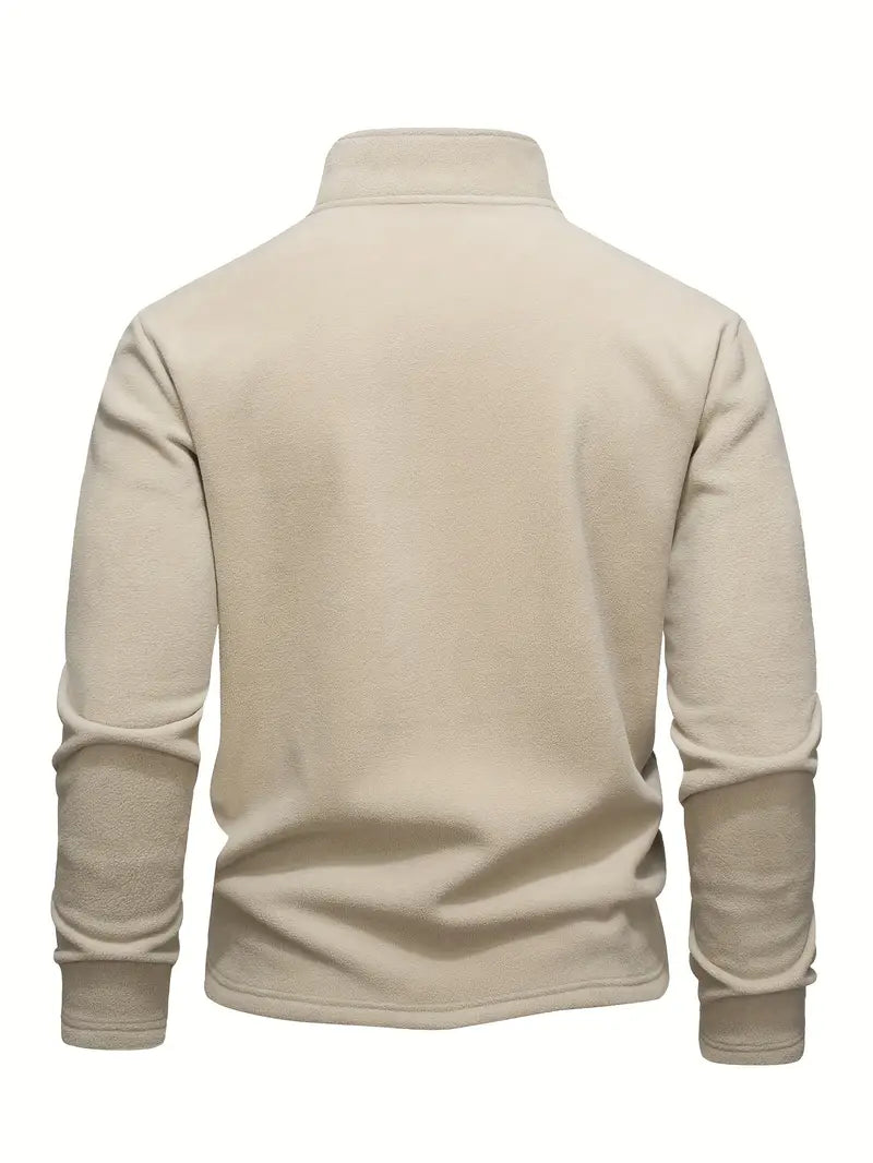 Henrik - Langærmet Sweatshirt med Halv Lynlås