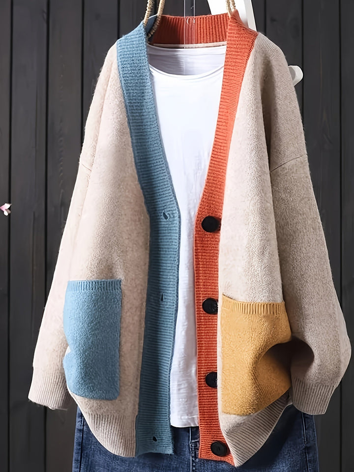 Afslappet Farverig Cardigan