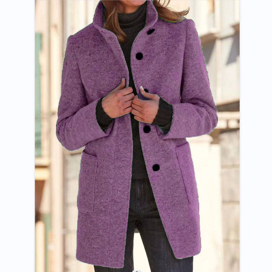 Elegant lang frakke med knapper
