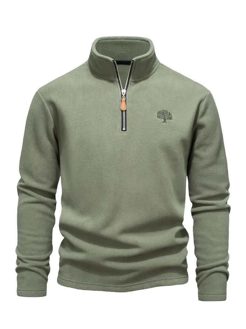Henrik - Langærmet Sweatshirt med Halv Lynlås