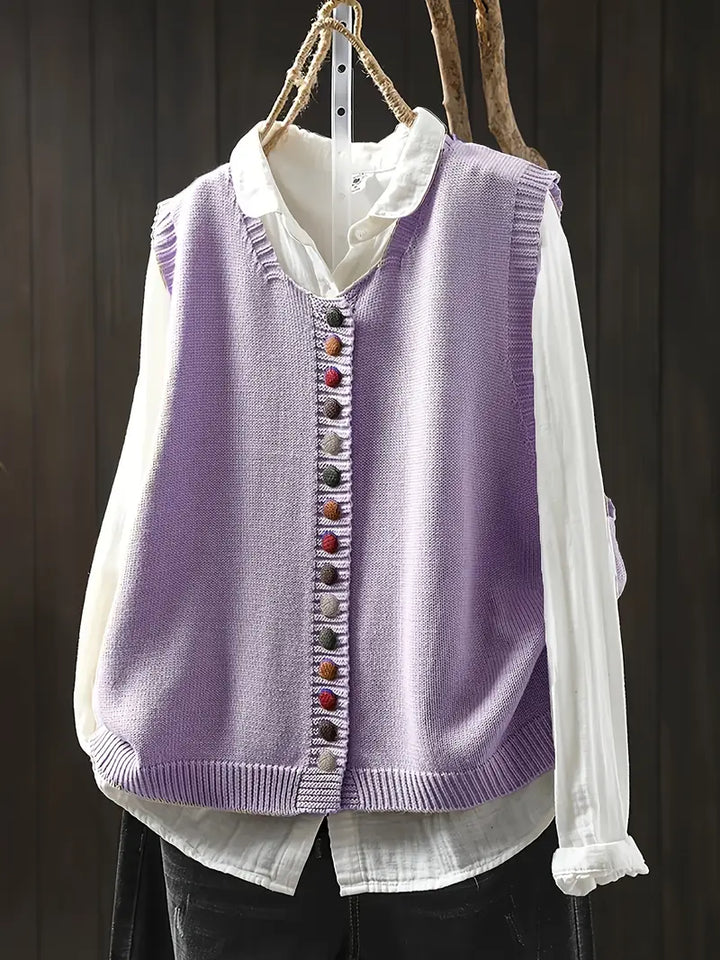 Ærmeløs Strikket Vest