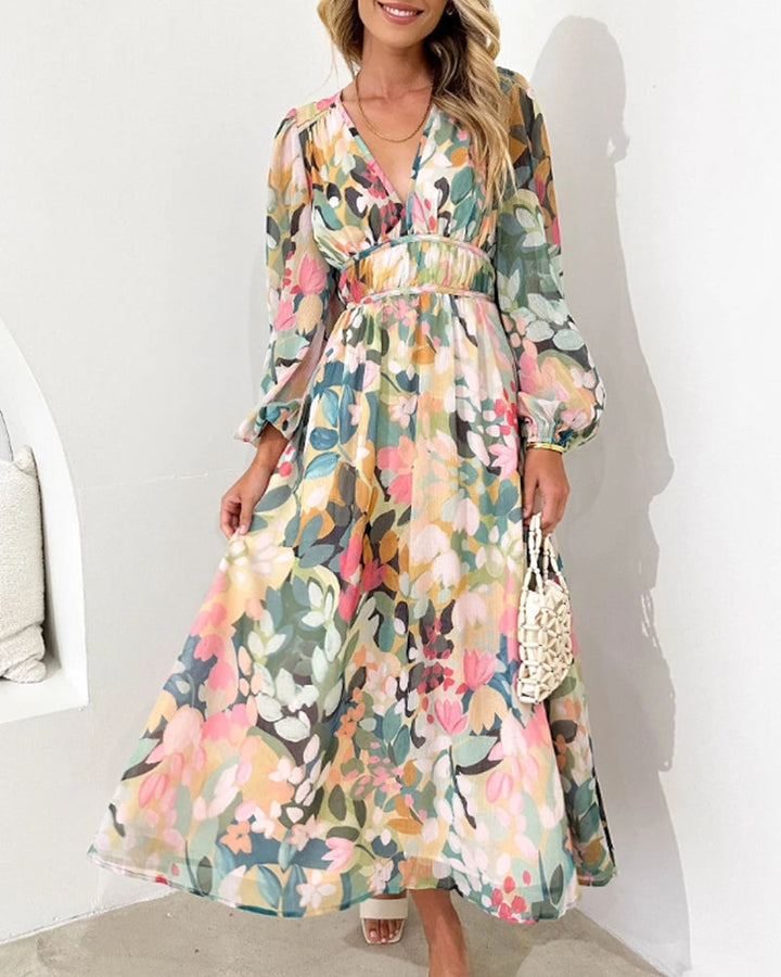 Elegant kjole med blomster