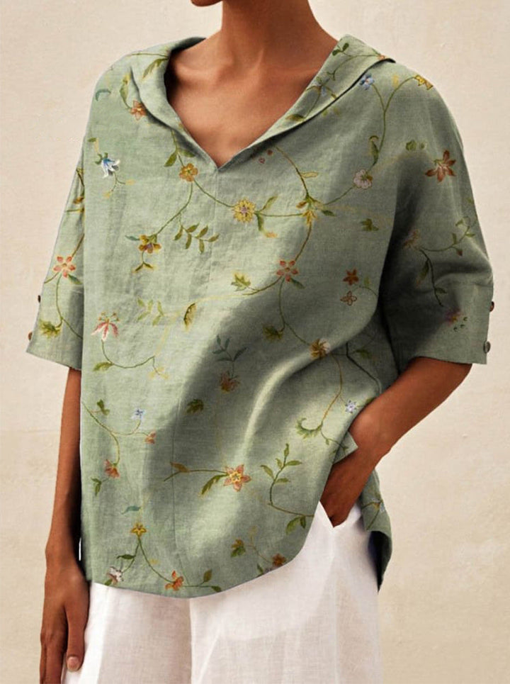 Elegant top med V-udskæring