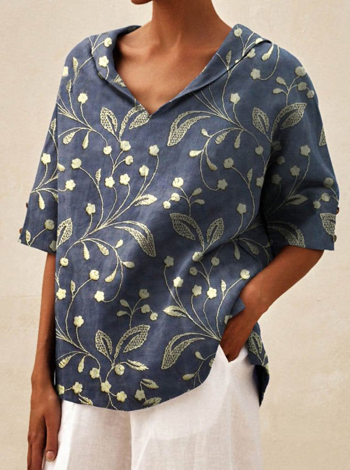 Elegant top med V-udskæring