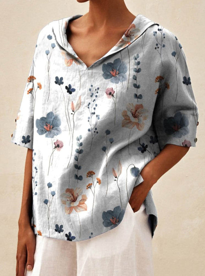 Elegant top med V-udskæring