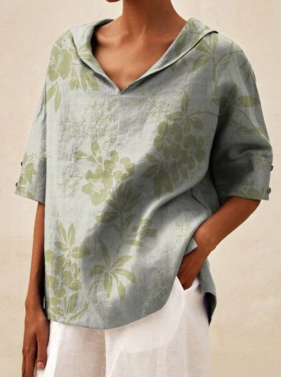 Elegant top med V-udskæring