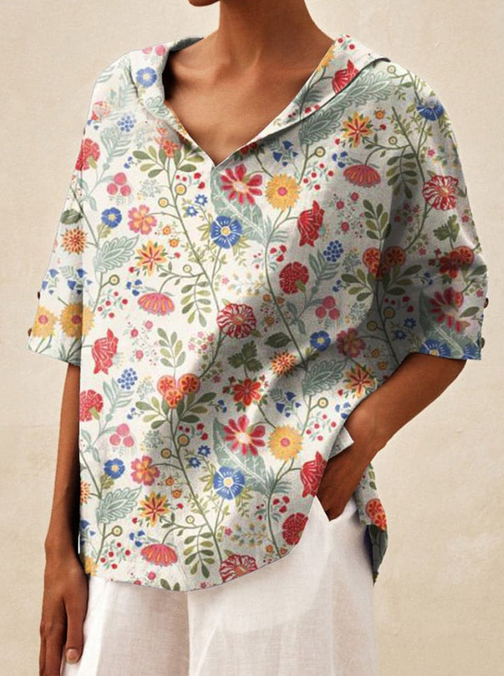 Elegant top med V-udskæring