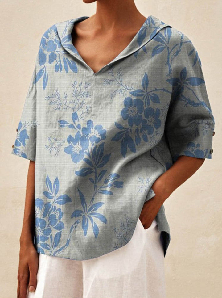 Elegant top med V-udskæring