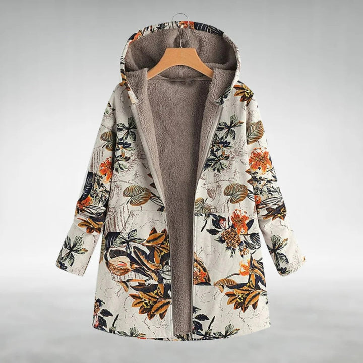 Stilfuld Blomstret Fleecejakke