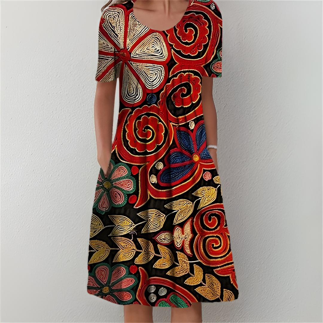 Blomstret Midikjole