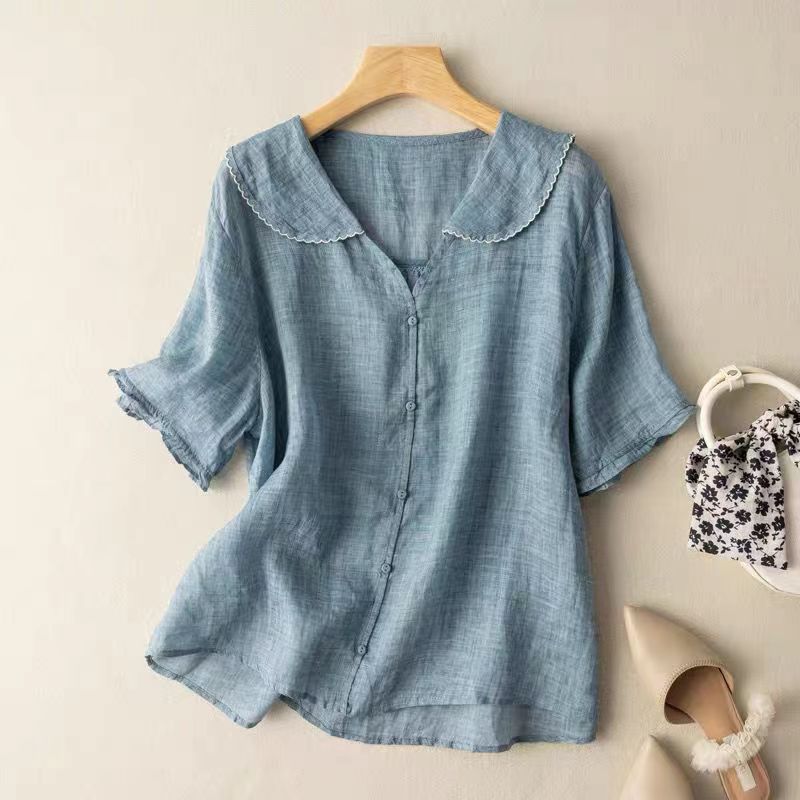Luftig linnedbluse