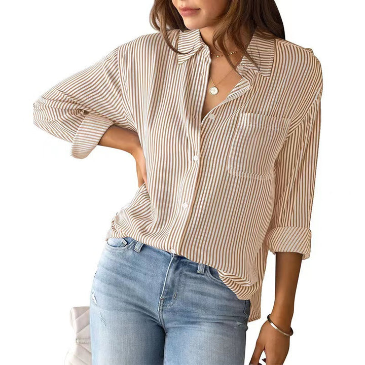 Elegant bluse i bomuld med løs pasform