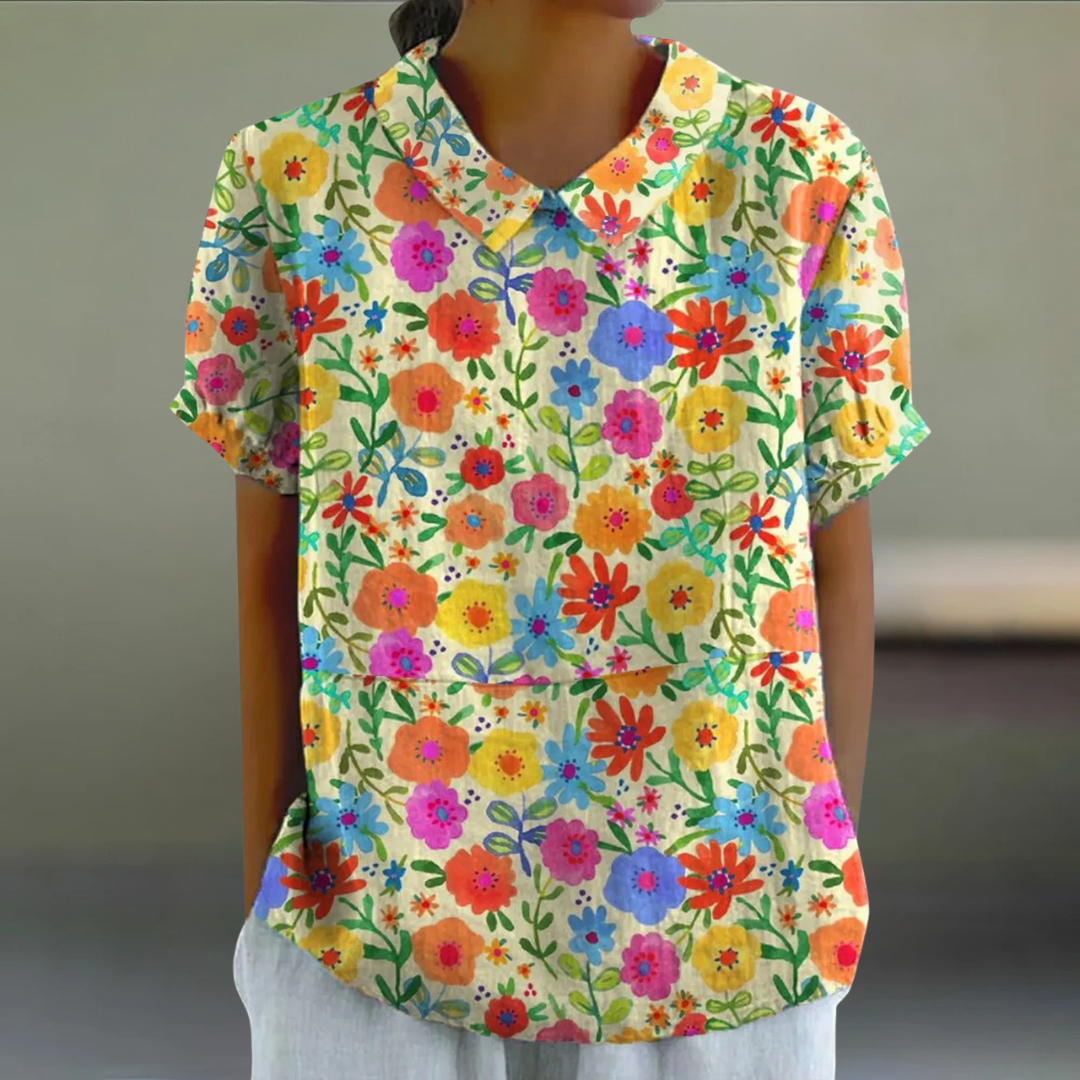 Blomstret Bluse