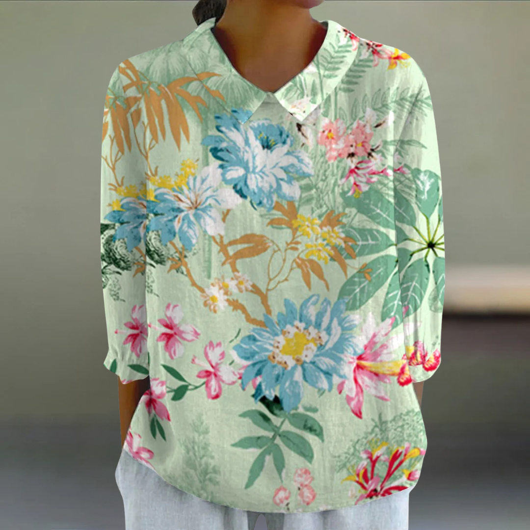 Blomstret Bluse