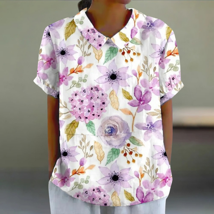 Blomstret Bluse