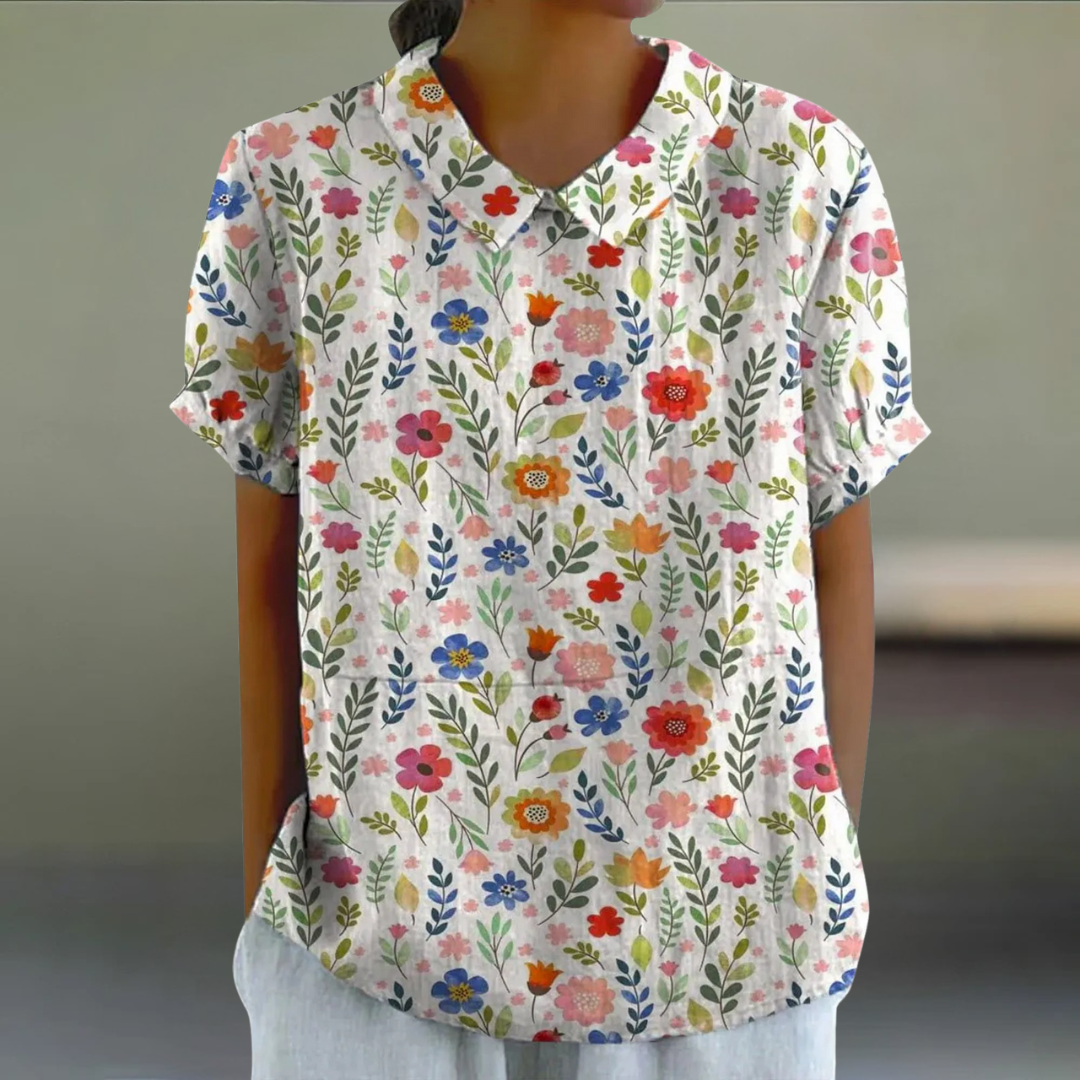 Blomstret Bluse