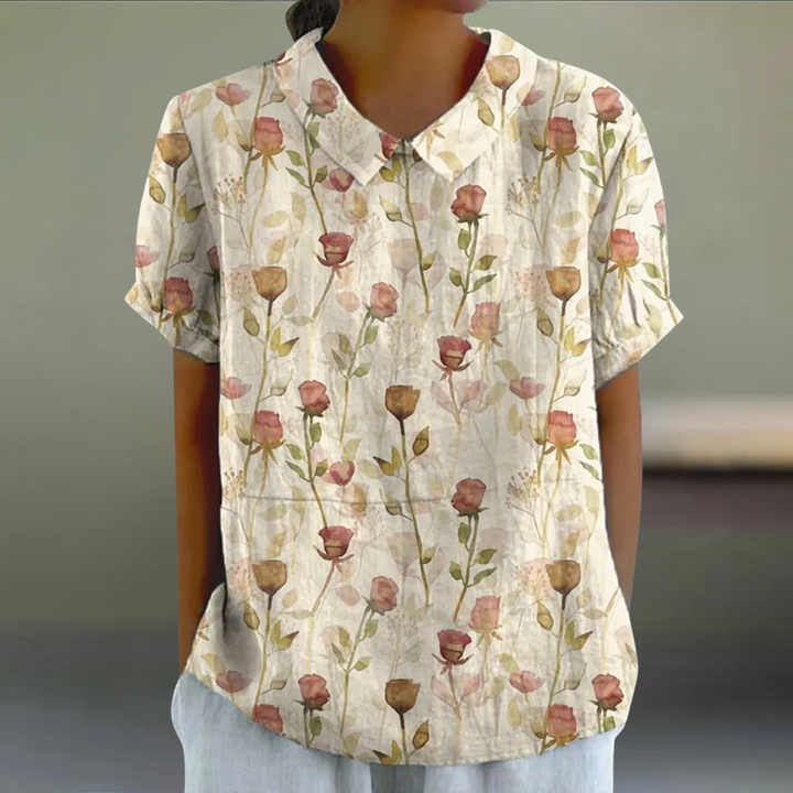 Blomstret Bluse