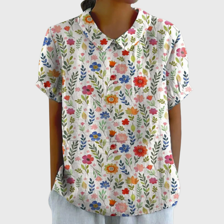 Blomstret Bluse