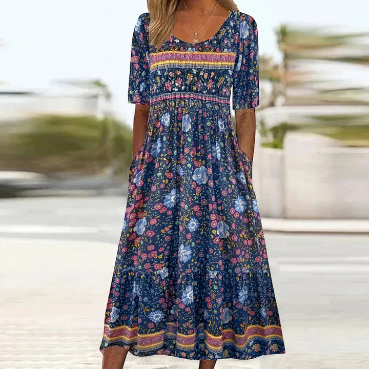 Plus-size Blomstret Maxi Kjole