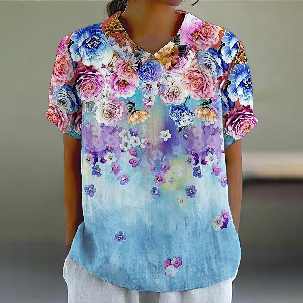 Blomstret Bluse