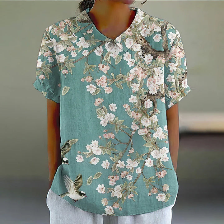 Blomstret Bluse