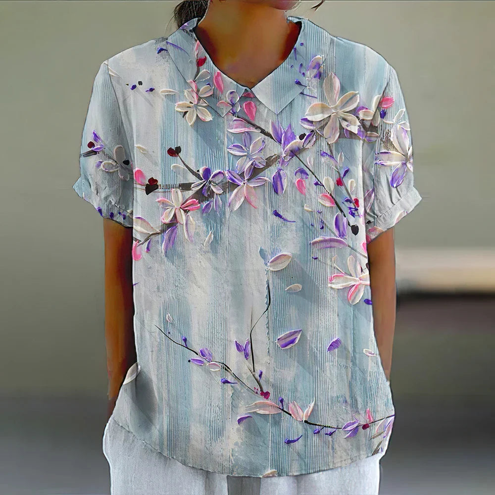 Blomstret Bluse