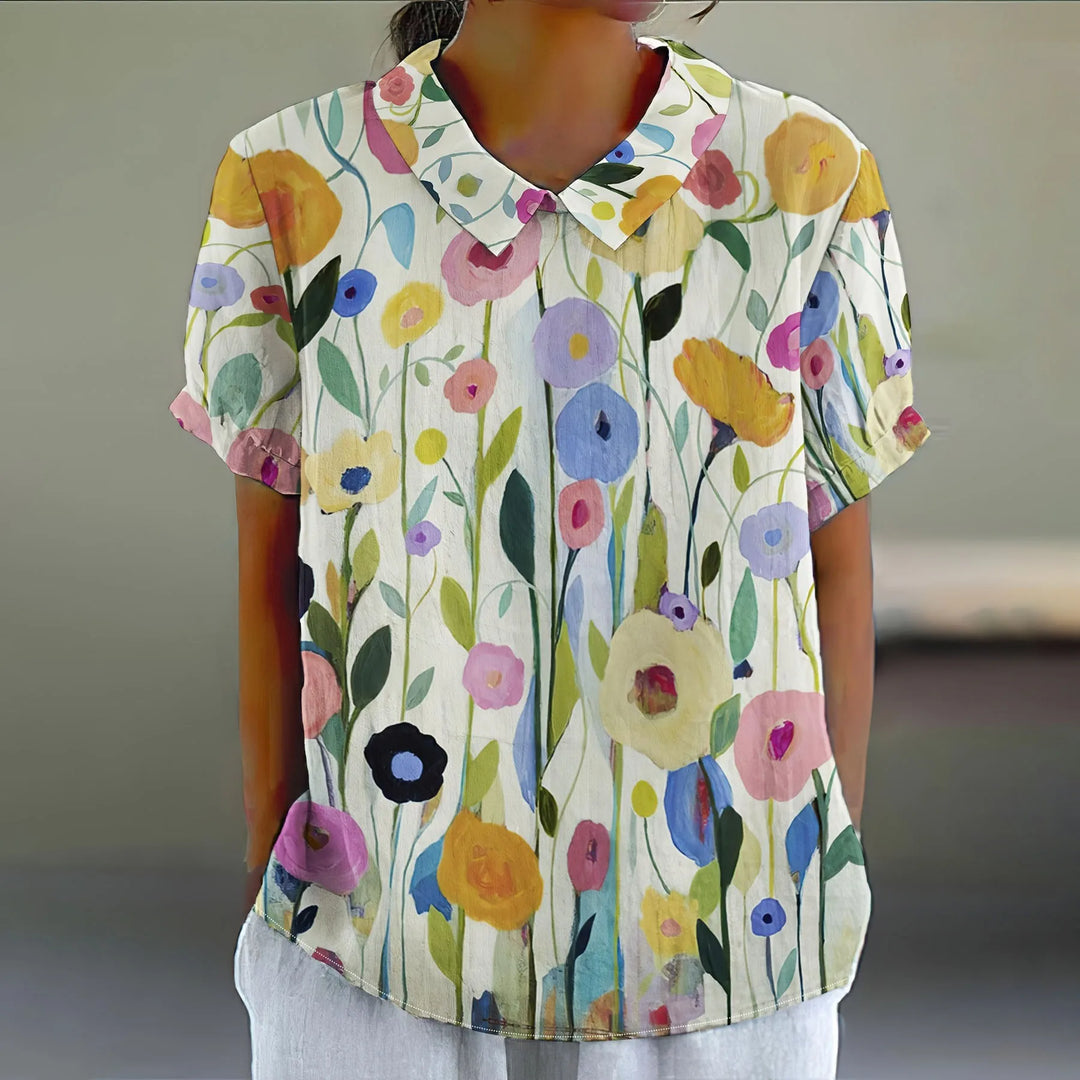 Blomstret Bluse