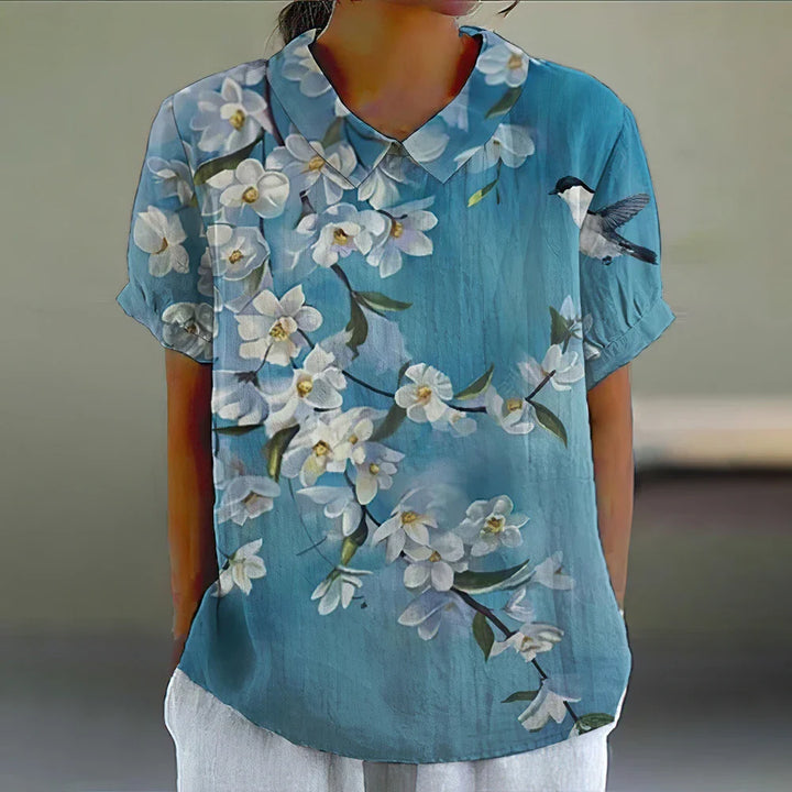 Blomstret Bluse