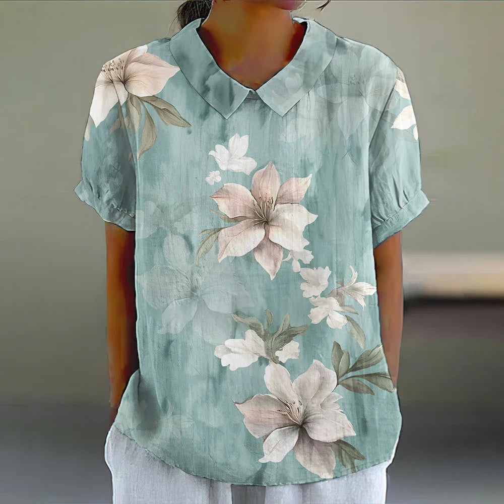 Blomstret Bluse